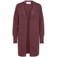 Selected Longue Cardigan En Maille Femme Rouge XS