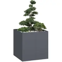 vidaXL Jardinière anthracite 80x80x80 cm acier