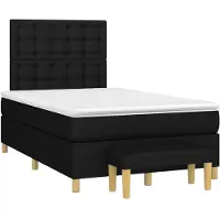 vidaXL Lit boxspring avec matelas noir 120x190 cm Tissu