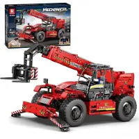 ReoBrix 22020 Chariot élévateur à bras télescopique 2 260 pièces RC-Control télécommandé Technique Blocs de construction à emboîter Blocs de construction modèles réduits