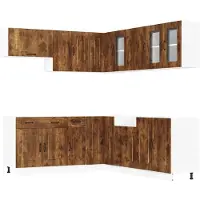 vidaXL Ensemble d'armoires de cuisine Kalmar 11 pièces chêne fumé bois composite