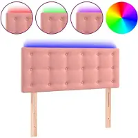 vidaXL LED Tête de lit rose 144x5x78/88 cm velours