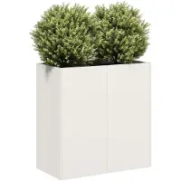 vidaXL Jardinière blanc 80x40x80 cm acier laminé à froid