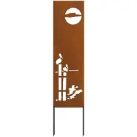 vidaXL Toile de protection visuelle de jardin rouillée 32 x 140 cm Acier résistant aux intempéries