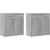 vidaXL Sideboards 2 pcs. Gris Sonoma 79x38x80 cm Bois composite