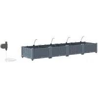 vidaXL Pots de jardin Gris clair 160 x 40 x 22 cm Acier