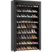 Brixy Shoe Rack XXL - Armoire à chaussures à 9 niveaux - Jusqu'à 54 paires de chaussures - 160x100x28cm - Noir