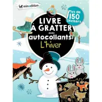 Minedition Eds Livre à gratter avec autocollants - L'hiver