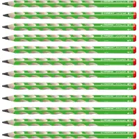 Stabilo Crayon triangulaire ergonomique pour droitiers - EASYgraph en vert - Pack de 12 - Niveau de dureté (3.15 mm, HB, 12x)