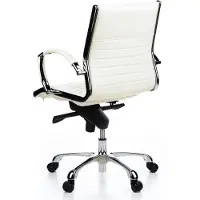 Hjh OFFICE Siège De Bureau / Fauteuil De Direction Parma 10, Cuir Crème, Chromé Hjh Office