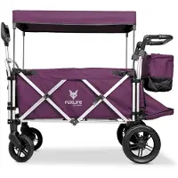 FUXTEC FUXLIFE by Chariot pliant FX-CTL950 Violet - Chariot de transport pour enfants haut de gamme avec capote de protection et harnais à 5 points avec sac isotherme Violet