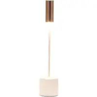 Zafferano - Lampe De Table Tactile Rechargeable À Led Carolina - Ivoire Poli Et Bronze Brossé