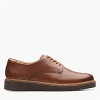 Clarks Chaussures Derby Glickly Femme Dark Tan Leather