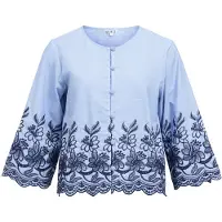 Object Chemisier 'OBJVanna' marine / bleu roi / blanc
