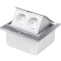 LEDmaxx ALU1X2S Prise de sol IP20, aluminium, 230 V, 2000 W