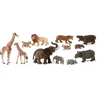 Miniland Figures Of Wild Animals + Babies 12 Units Multicolore Enfants