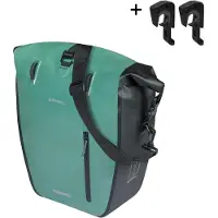 Basil Sacoche de rangement individuelle pour vélo Rivo M MIK Hooks, vert argenté