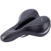 Con-Tec Selle Ct Elliptic+ pour vélo de randonnée, pour cadre damier, couleur noir/argent.