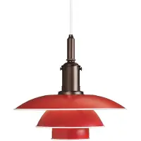 Louis Poulsen Suspension , PH 3 1/2-3, dimmable, Rouge, Salon / séjour, Métal, Design