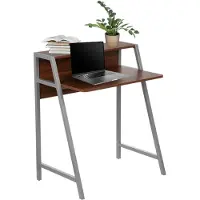 Hjh OFFICE Table D'ordinateur / Bureau Informatique Dumont Noyer / Argent