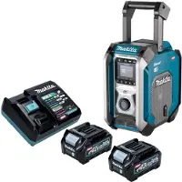 Makita MR 007 GD201 Radio de chantier sans fil 12 - 40 V max. Bluetooth DAB+ USB + 2x batterie 2,5 Ah + chargeur