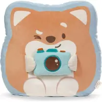 Nici mymochi Peluche chien Hiro avec caméra 35x33x12cm - brun - Peluche mymochi douce - Peluche stylée à câliner ou comme accessoire - Superbe cadeau pour enfants & adultes - 62393
