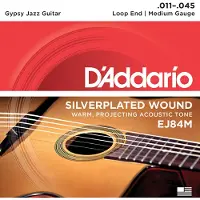 D'addario And Co EJ84M Gypsy Jazz Silverplated Wound Loop End Medium 11-45