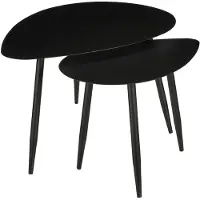 Mica Decorations Table d'appoint - Lot de 2 - L80 x L60 x H47 cm - Métal - Noir
