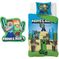 Minecraft Ensemble de literie : housse de couette et taies d'oreiller