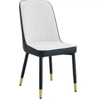 MODFU , ensemble de 2 chaises de salle à manger, dossier noir et blanc, chaise de cuisine avec pieds en métal