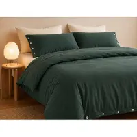 Yumeko - Parure de lit - Jersey De Coton - 200x220 - Vert