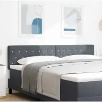 vidaXL Tête de lit LED avec bandes lumineuses LED gris foncé 180 cm velours