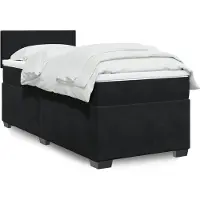 vidaXL Lit boxspring avec matelas noir 100x200 cm velours