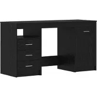 vidaXL Bureau, 2 pièces, noir, imitation chêne, 140 x 50 x 76 cm