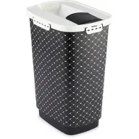 Rotho MyPet Conteneur A Croquette B&w Chat/Chien 25 L -33 X 25 X 53 Cm