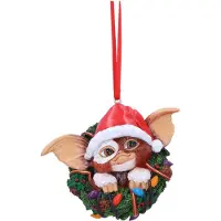 Nemesis Now Gremlins Gizmo avec couronne de Noël comme décoration de Noël 10 cm