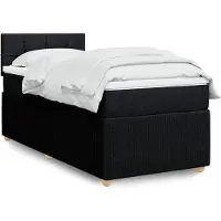 vidaXL Lit boxspring avec matelas noir 80x200 cm tissu