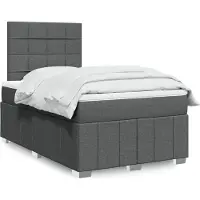 vidaXL Lit boxspring avec matelas gris foncé 120x200 cm Tissu
