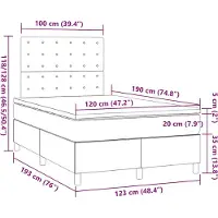 vidaXL Lit boxspring avec matelas noir 120x190 cm Tissu