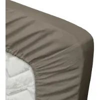 Ten Cate Fitted Sheet - Fitted Sheet Topper 90x200 - Drap-housse 90x200 - Convient pour Topper 90x200 - Satin de coton - Top Matelas 90 x 200 - Hauteur d'angle 10 cm - Taupe