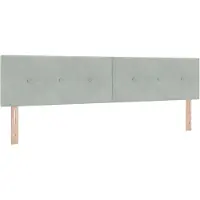 vidaXL Tête de lit LED avec rampes d'éclairage LED gris clair 200 cm velours
