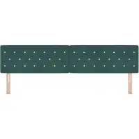 vidaXL Tête de lit LED avec barres lumineuses LED vert foncé 200 cm velours