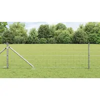 vidaXL Clôture Euro avec pointes, 50 x 0,6 m, acier galvanisé, argent, maille