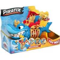 Magic Box PIRATIX ADVENTURE WORLD King Shark - Requin articulé, avec une cage pour capturer les Piratix rivaux. PIRATIX ADVENTURE WORLD
