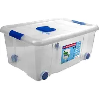 Hega hogar Box De Rangement Sur Roues 36l Transparant Nr3 Avec Fermetures 59x40.5x25.7cm
