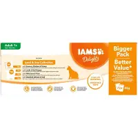 IAMS Delights Adult Land & Sea Collection pâtée à la viande & au poisson en sauce pour chat (72x85g)