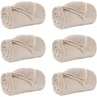 vidaXL Couvertures À Jeter 6 Pcs Beige 240 X 270 Cm Toison