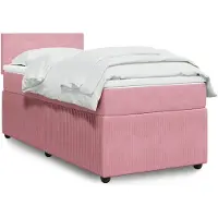 vidaXL Lit boxspring avec matelas rose 90x190 cm velours