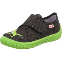 Superfit Pantoufle 'Bill' vert fluo / rouge feu / noir chiné / blanc
