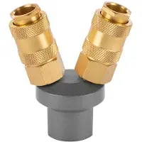 Powerplus Raccord En Y En Laiton Pour Air Comprimé, Filetage Femelle ¼ Po
